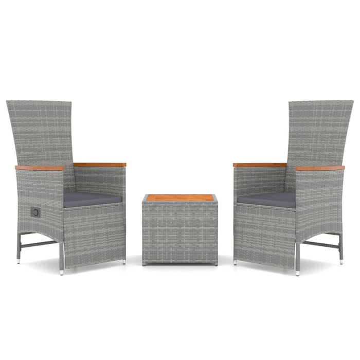 Loungeset Poly Rattan En Massief Acaciahout Grijs