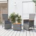 Loungeset Poly Rattan En Massief Acaciahout Grijs