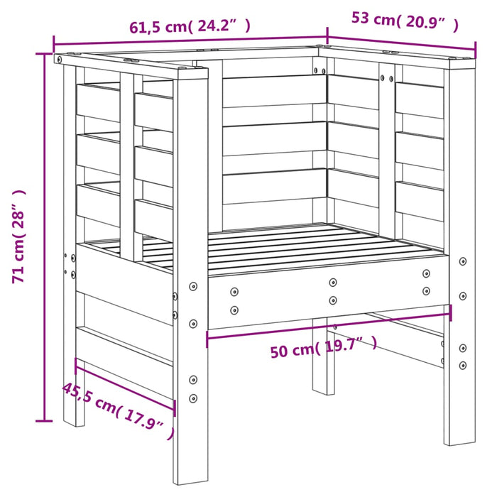 Tuinstoelen 61,5X53X71 Cm Massief Grenenhout Zwart