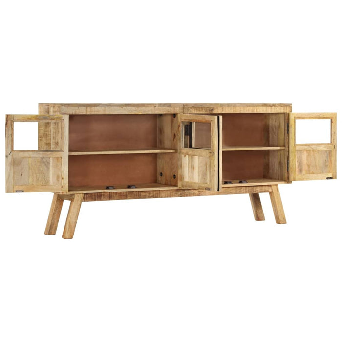 Dressoir 160X30X76 Cm Massief Mangohout Bruin En Zwart