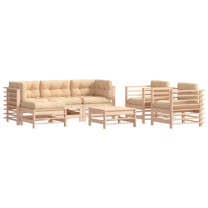 -Delige Loungeset Met Kussens Massief Teak