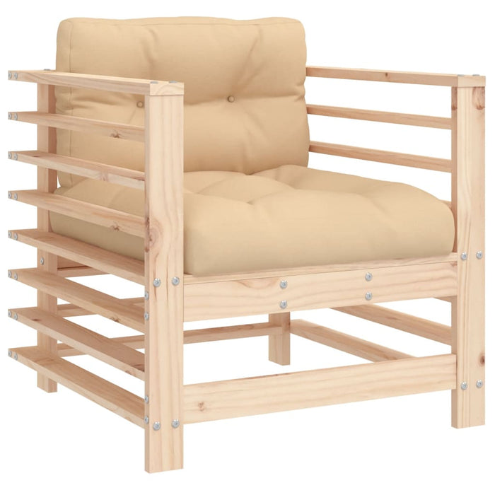 -Delige Loungeset Met Kussens Massief Teak