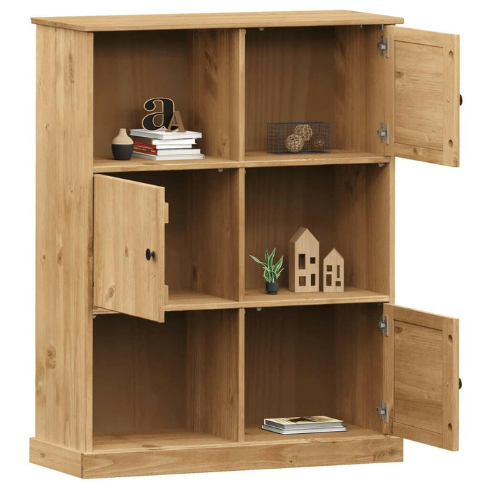 Boekenkast Vigo 90X35X114,5 Cm Massief Grenenhout