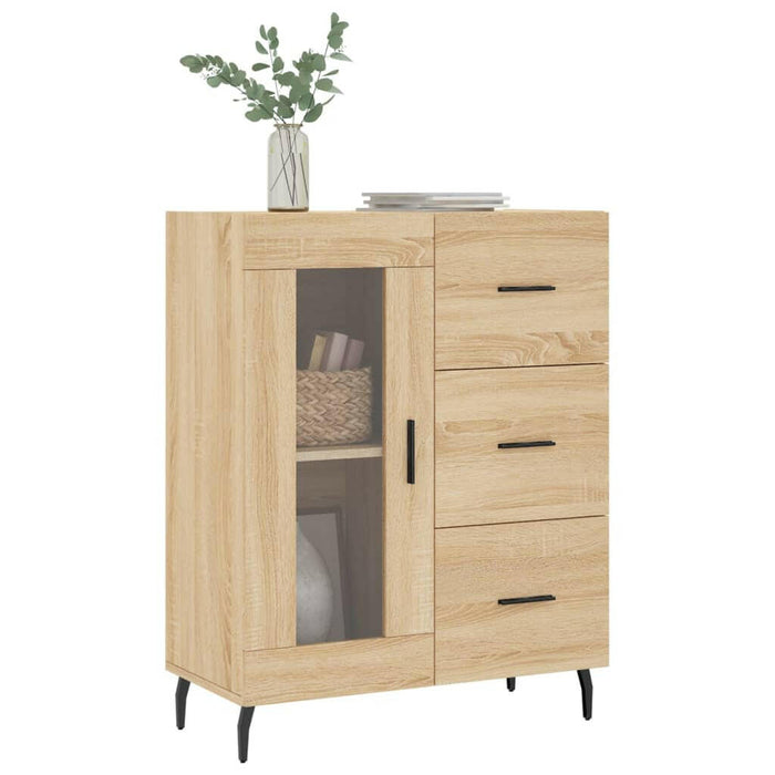 Dressoir 69,5X34X90 Cm Bewerkt Hout Sonoma Eikenkleurig