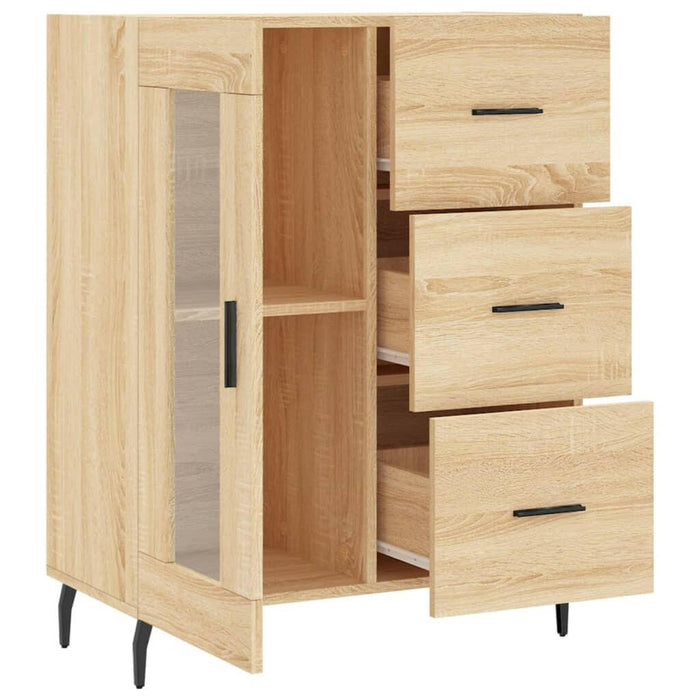 Dressoir 69,5X34X90 Cm Bewerkt Hout Sonoma Eikenkleurig