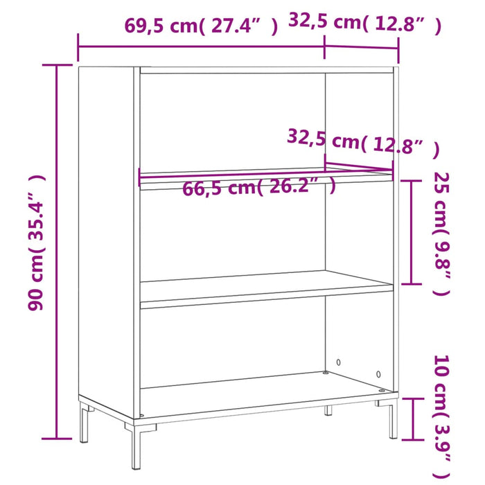 Boekenkast 69,5X32,5X90 Cm Bewerkt Hout