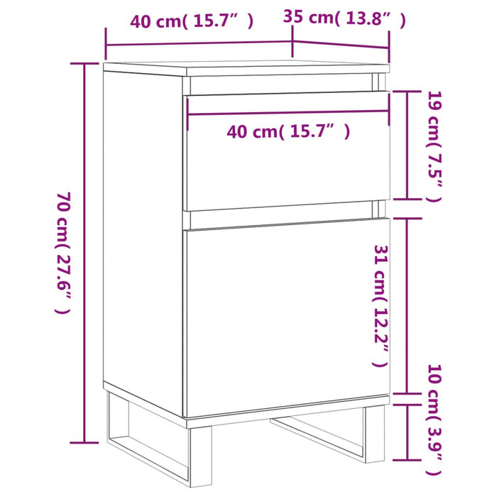 Dressoir 40X35X70 Cm Bewerkt Hout Kleurig