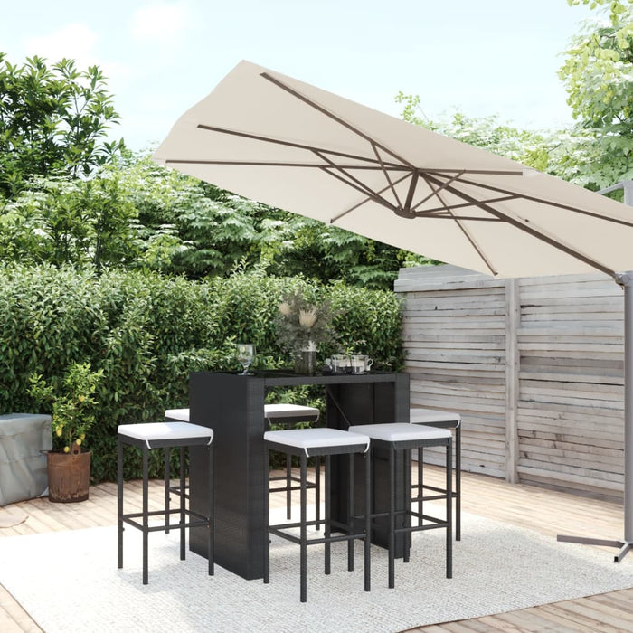 Tuinbarset Met Kussens Poly Rattan