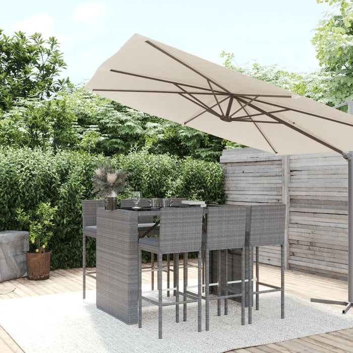 Tuinbarset Met Kussens Poly Rattan