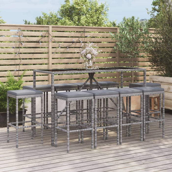 Tuinbarset Met Kussens Poly Rattan