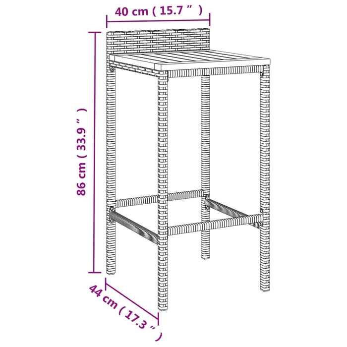 Tuinbarset Poly Rattan En Massief Acaciahout