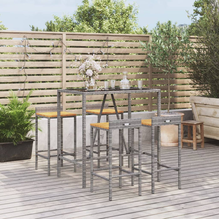 Tuinbarset Poly Rattan En Massief Acaciahout