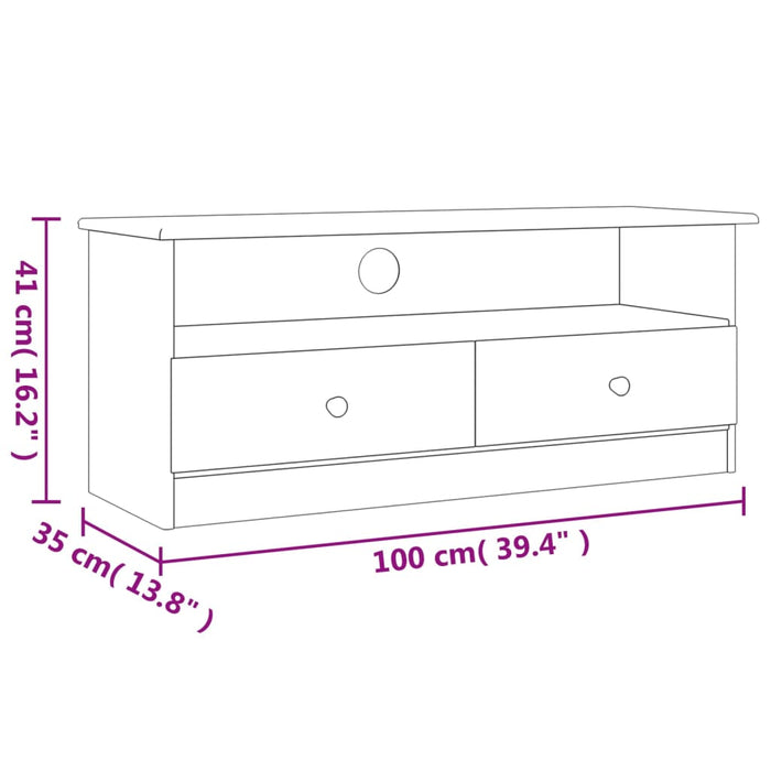 Tv-Meubel Met Lades Alta 100X35X41 Cm Massief Grenenhout