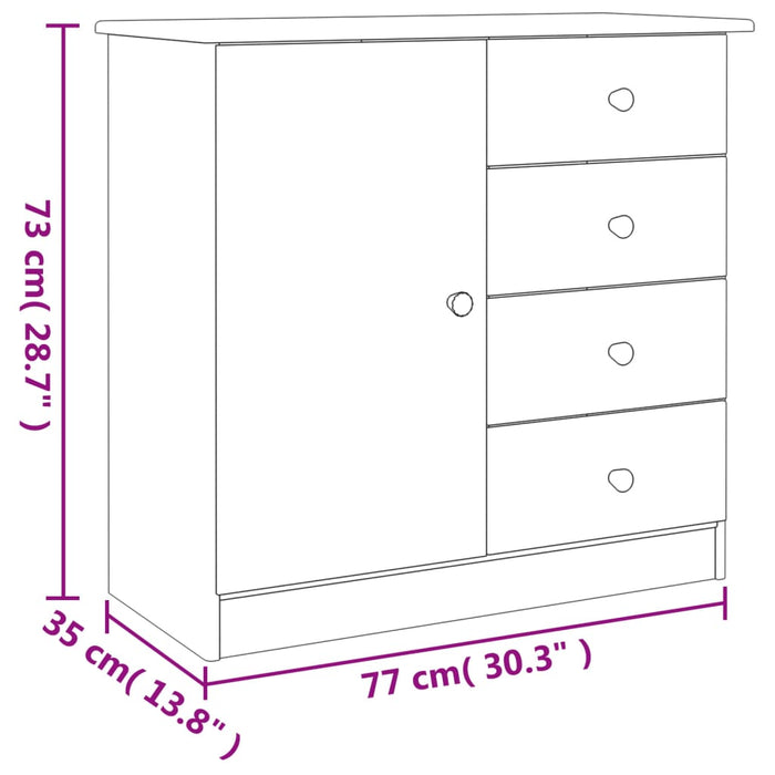 Dressoir Alta 77X35X73 Cm Massief Grenenhout