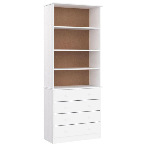 Boekenkast Met Lades Alta 77X35X186,5 Cm Massief Grenenhout Wit