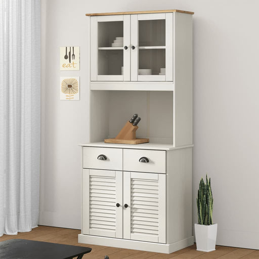 Hoge Kast Vigo 78X40X175 Cm Massief Grenenhout