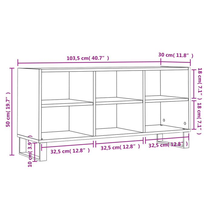 Tv-Meubel 03,5X30X50 Cm Bewerkt Hout