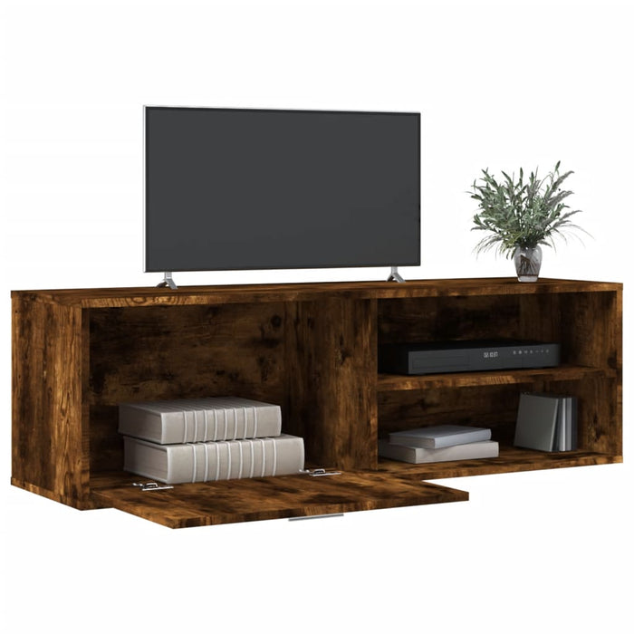 Tv-Meubel 120X34X37 Cm Bewerkt Hout Gerookt Eikenkleurig