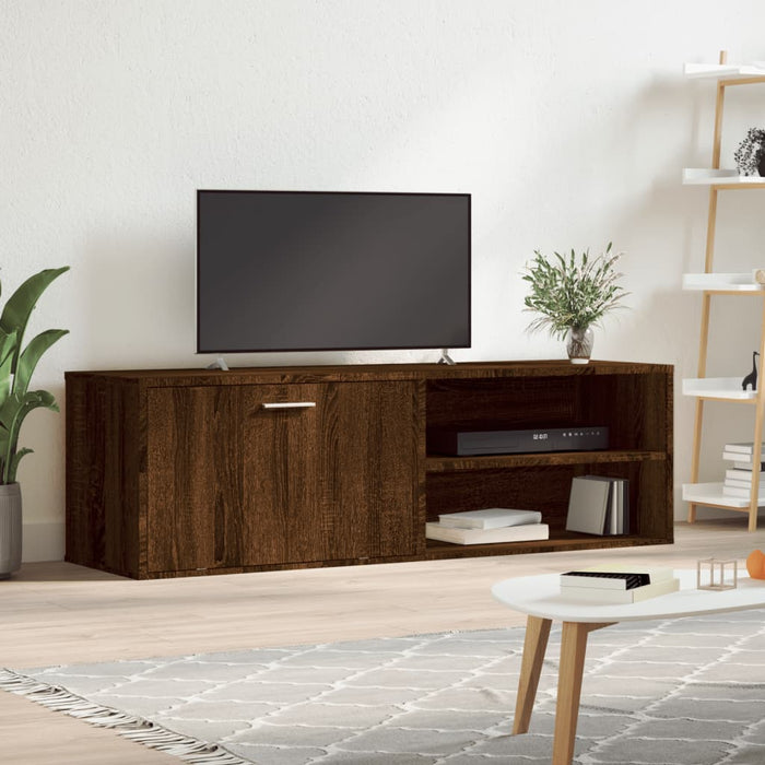 Tv-Meubel 120X34X37 Cm Bewerkt Hout Bruin Eikenkleur