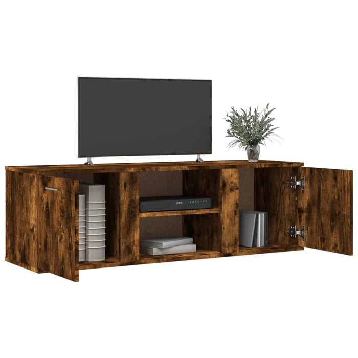 Tv-Meubel 120X34X37 Cm Bewerkt Hout Gerookt Eikenkleurig