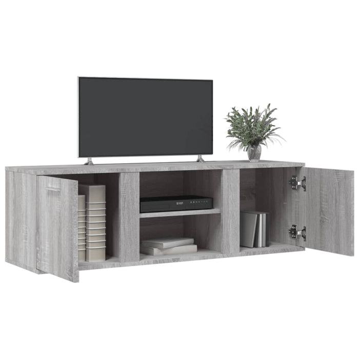 Tv-Meubel 120X34X37 Cm Bewerkt Hout Grijs Sonoma Eikenkleurig