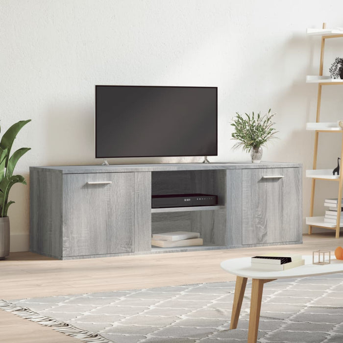 Tv-Meubel 120X34X37 Cm Bewerkt Hout Grijs Sonoma Eikenkleurig