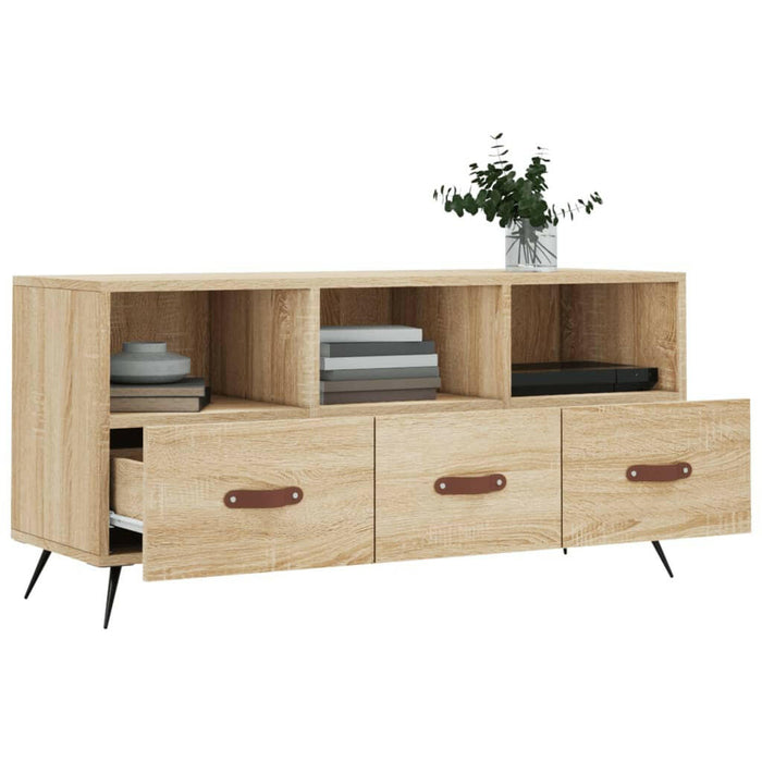 Tv-Meubel 102X36X50 Cm Bewerkt Hout Sonoma Eikenkleurig