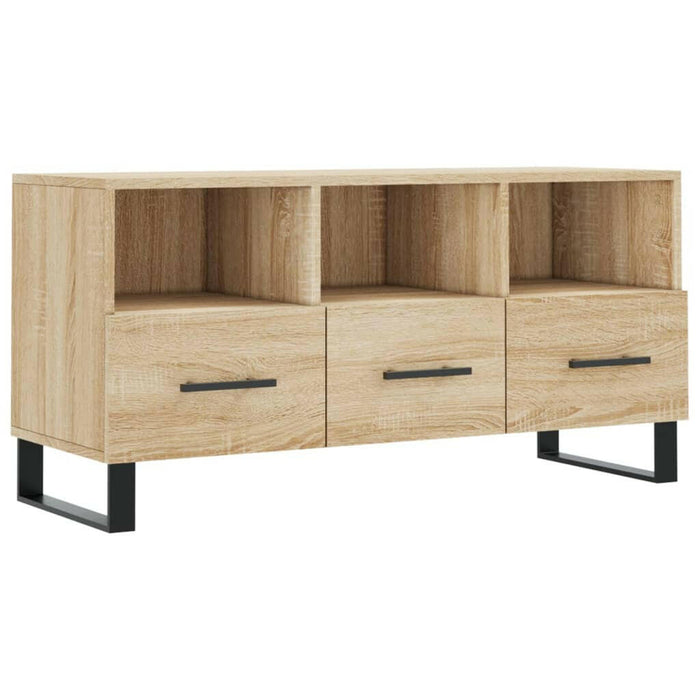 Tv-Meubel 102X36X50 Cm Bewerkt Hout Sonoma Eikenkleurig