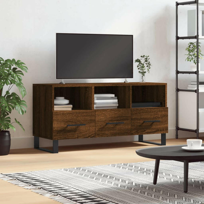 Tv-Meubel 102X36X50 Cm Bewerkt Hout Sonoma Eikenkleurig