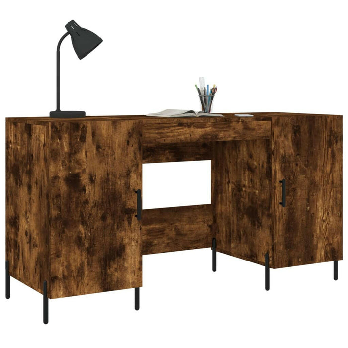 Bureau 140X50X75 Cm Bewerkt Hout Gerookt Eikenkleurig