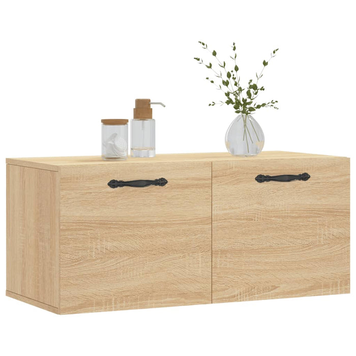 Wandkast 80X36,5X35 Cm Bewerkt Hout Kleurig Sonoma Eiken