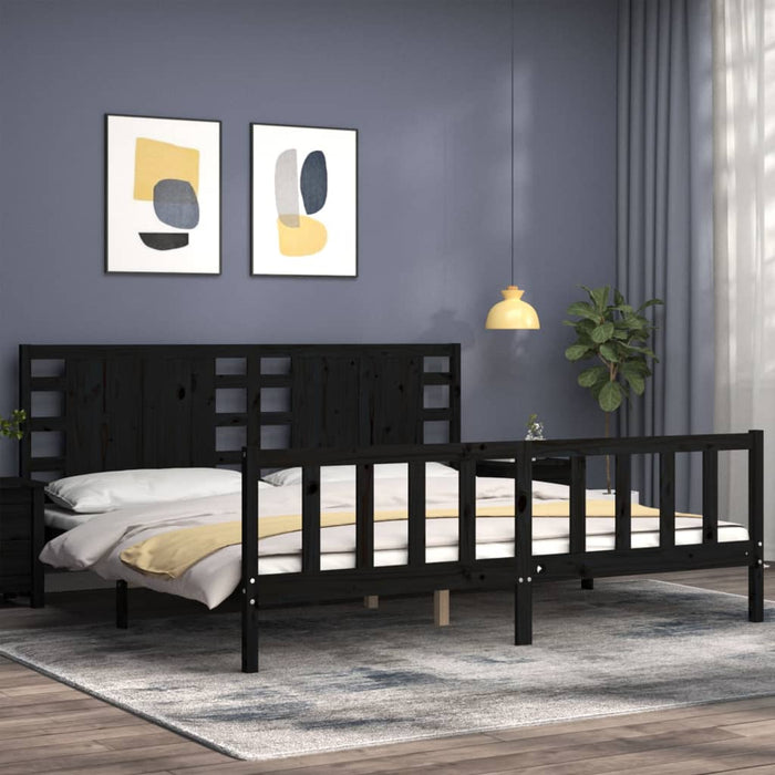 Bedframe Met Hoofdbord Massief Hout