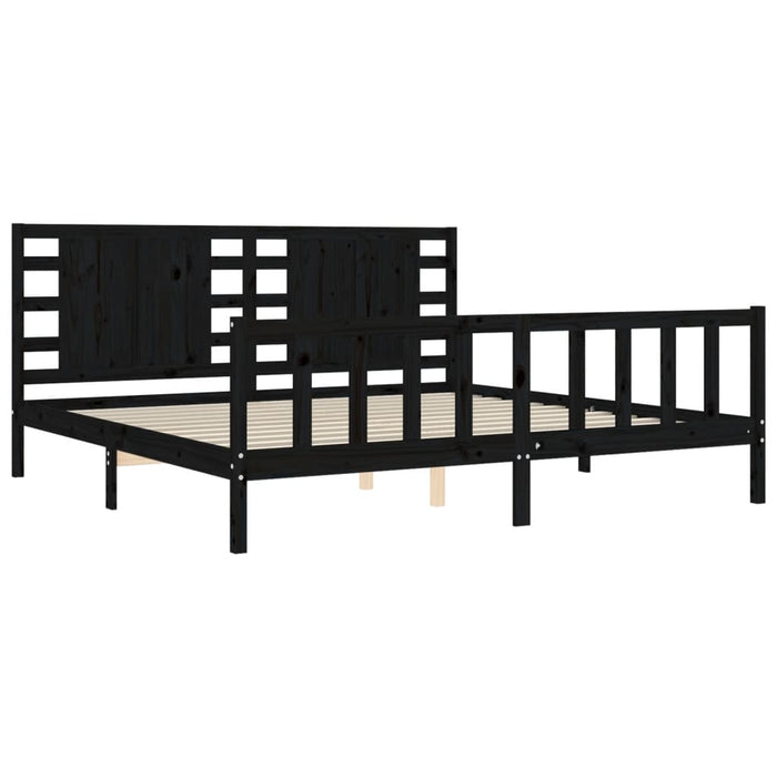 Bedframe Met Hoofdbord Massief Hout