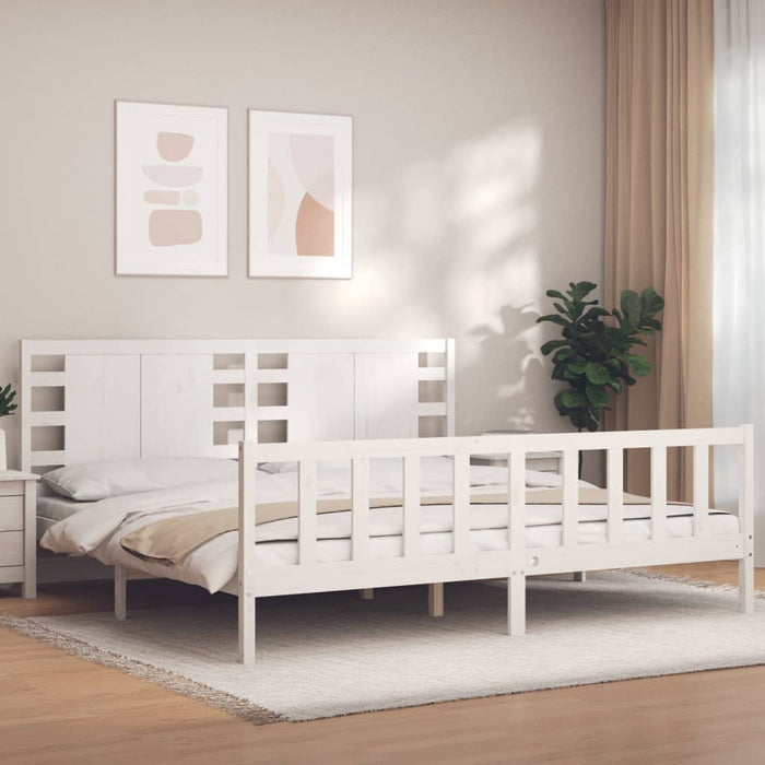 Bedframe Met Hoofdbord Massief Hout