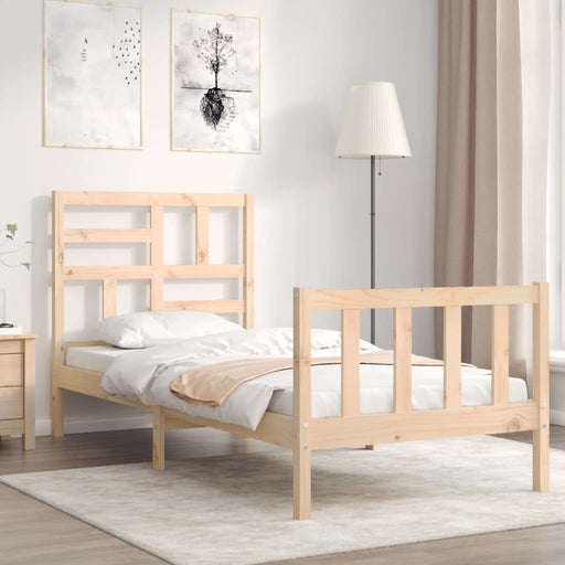 Bedframe Met Hoofdbord Massief Hout