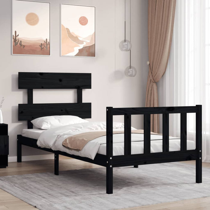 Bedframe Met Hoofdbord Massief Hout