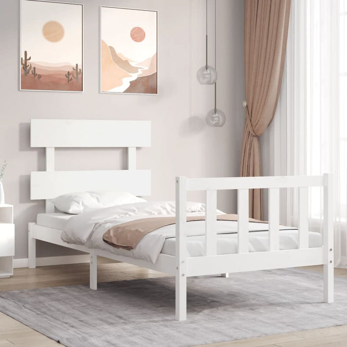 Bedframe Met Hoofdbord Massief Hout