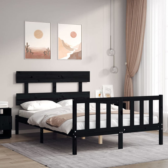 Bedframe Met Hoofdbord Massief Hout