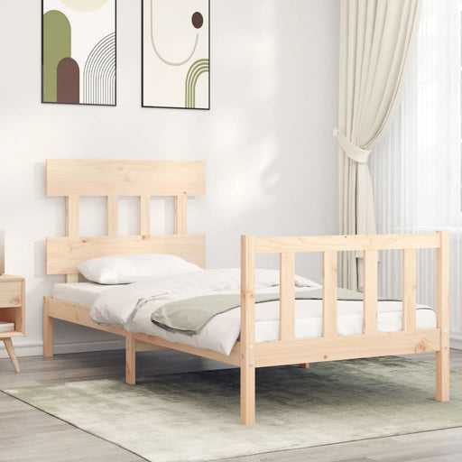 Bedframe Met Hoofdbord Massief Hout