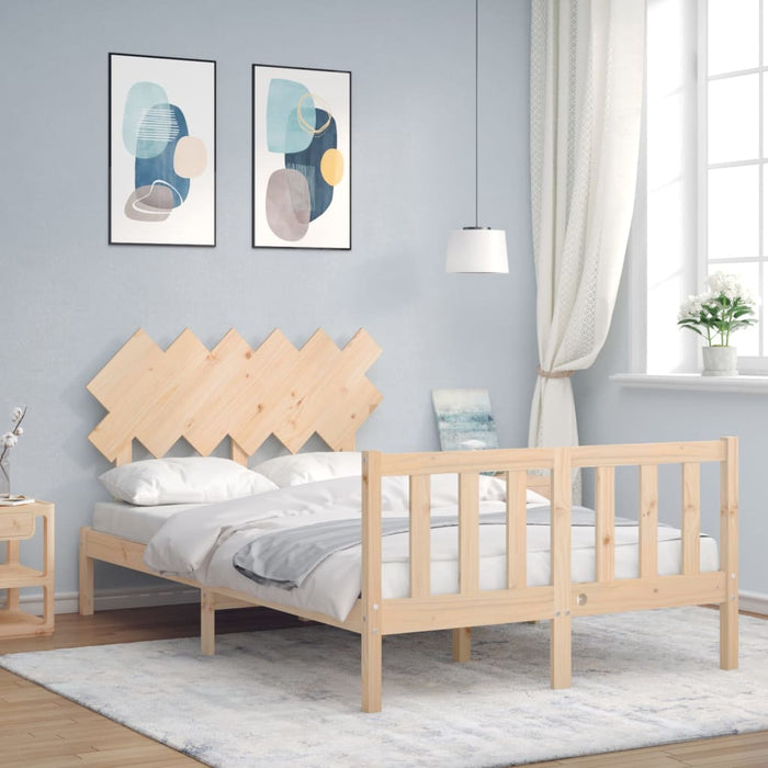 Bedframe Met Hoofdbord Massief Hout