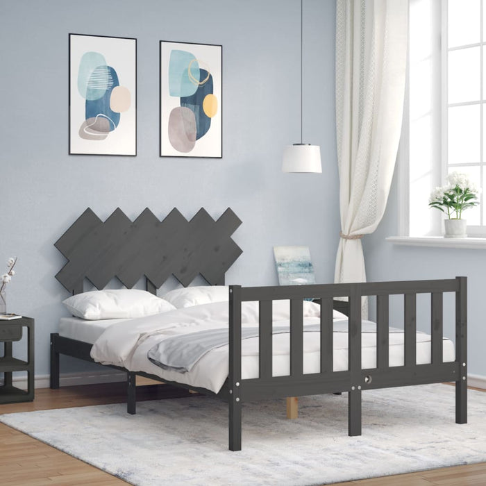 Bedframe Met Hoofdbord Massief Hout