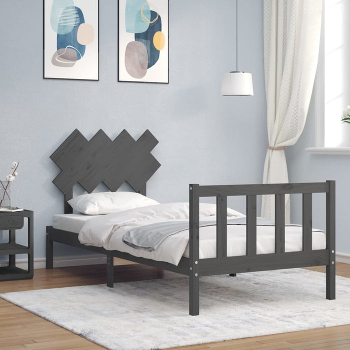 Bedframe Met Hoofdbord Massief Hout