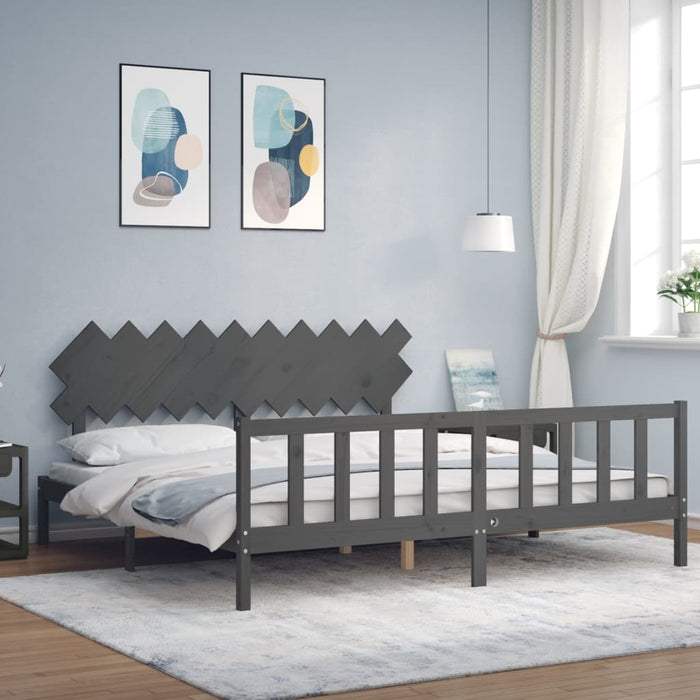 Bedframe Met Hoofdbord Massief Hout