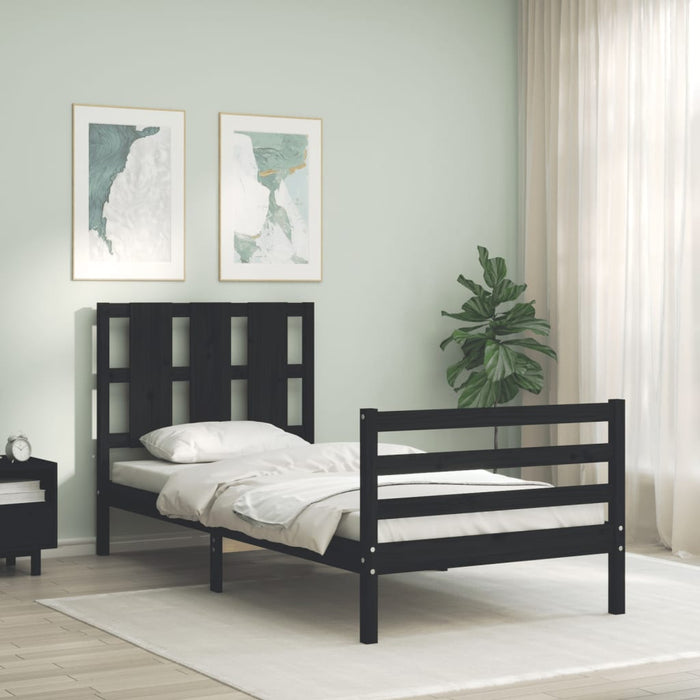 Bedframe Met Hoofdbord Massief Hout