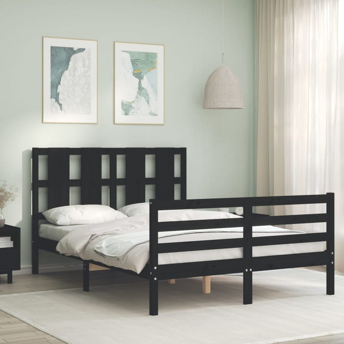 Bedframe Met Hoofdbord Massief Hout