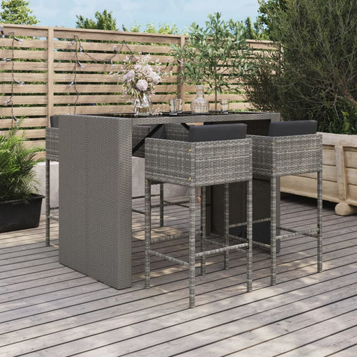 Tuinbarset Met Kussens Poly Rattan