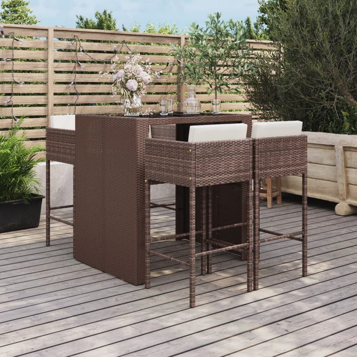 Tuinbarset Met Kussens Poly Rattan