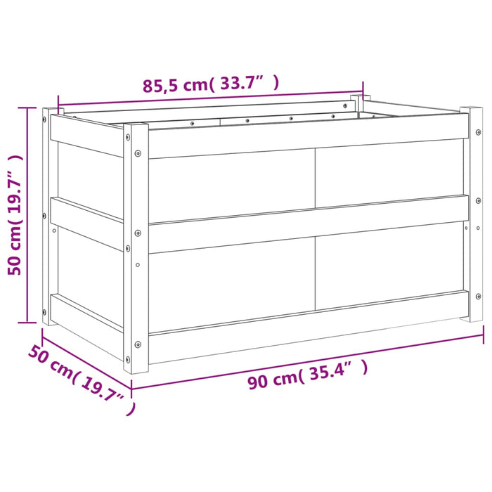 Plantenbak 90X50X50 Cm Massief Grenenhout Waxbruin