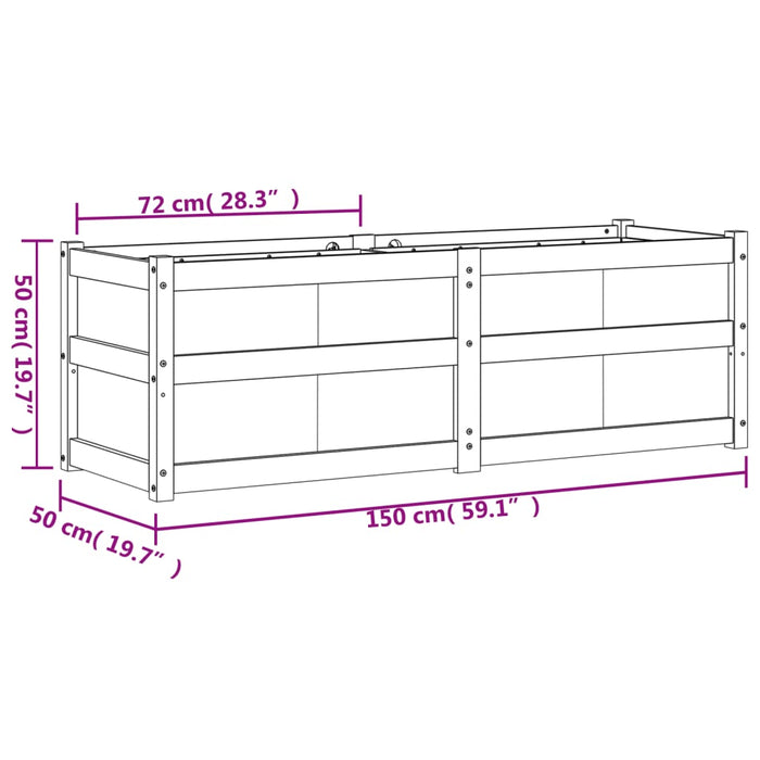 Plantenbak 150X50X50 Cm Massief Grenenhout