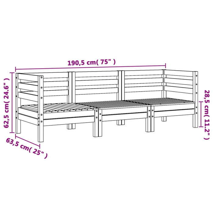 Tuinbank 3-Zits Massief Grenenhout